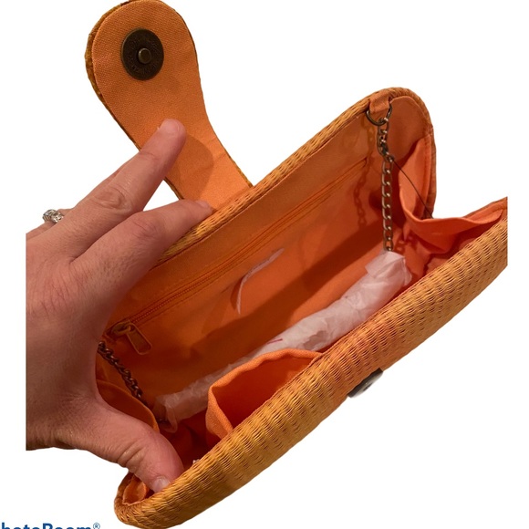 Tan Handbag Clutch Python Snake Chain - Picture 5 of 5